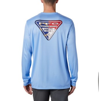 Pánské Mikiny Columbia Terminal Tackle PFG State Triangle Long Sleeve Tall Bílé PAKIBN234